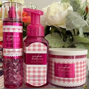 🆕🪷 BATH & BODY WORKS “GINGHAM GORGEOUS” 3-PIECE COLLECTION. BRAND NEW!